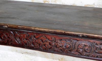 A Chinese altar table, 87cm high, 212cm wide, 39cm deep. - 3