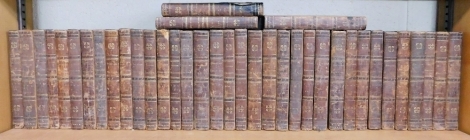 Ferguson (James). The British Essayists, various volumes, gilt half calf and marbled boards, published by Thomas Tegg, Cheapside and William Blair, Edinburgh 1819. (37)