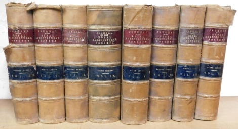 The Journal of The Royal Agricultural Society of England, various volumes, gilt half Morocco and marbled boards, published by John Murray London. (8)