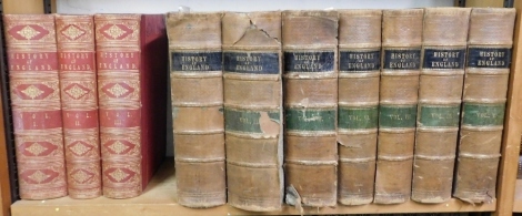 Hum and Smollett. The History of England, volumes 1-3, gilt calf, published by Virtue and Co London, together with further volumes of History of England in a different binding. (1 shelf)