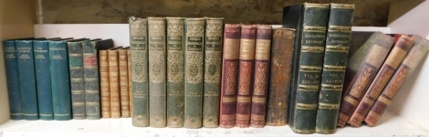 Various leather and cloth bindings, to include Crowned Masterpieces of Eloquence, volumes 3, 6, 8, 9, and 10, gilt half calf and cloth bound, published by H.K Judd and Co London, for the International University Society 1914, various volumes of the Casque