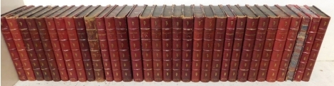 A group of leather bindings, relating to the poetry of Pope, Chaucer, Spencer, Swift, Burns, Milton, etc., gilt half calf and marbled boards, published by Bell and Daldy, York Street, Covent Garden London. (32)