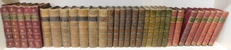 A group of 19thC and later leather bindings, to include Dickens (Charles) Pickwick Papers, Dombey and Son, etc., half gilt Morocco and marbled boards, published by George Routledge and Sons London, various Waverley Novels, further works by Sir Walter Scot