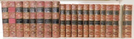 Thackeray (William Makepeace). Various works, to include Vanity Fair, Roundabout Papers, Christmas books, etc., gilt half Morocco, published by Smith Elder and Co London 1888 (8), together with Dickens (Charles) various works, to include Pickwick Papers, 