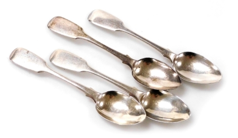 A set of four George III silver fiddle pattern teaspoons, Sarah & John William Blake, London 1819, 2.26oz.