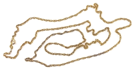 An Amerik B & S rolled gold rope twist chain, 80cm long.