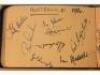 A 1950's autograph book containing various football team autographs including Lincoln