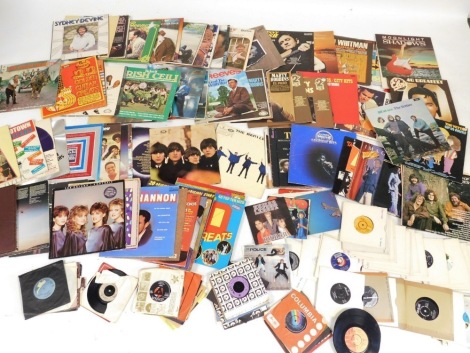 A group of LP records, to include The Beatles Help, Johnny Cash, Slim Whitman, Marty Robins, Spandau Ballet, Elton John, together with various singles, to include The Police, Madonna, etc. (3 boxes)