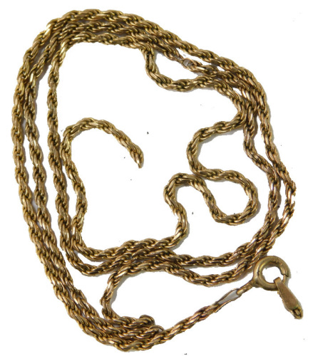 A 9ct gold rope twist neck chain, 4.9g. (AF)