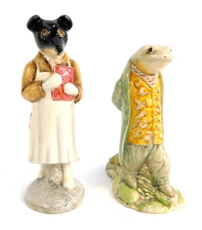 A Beswick Beatrix Potter figure Pickles, and another Sir Isaac Newton, both brown back stamp. (2)