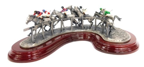 A Mark Models Limited horse racing figure group, Turing For Home Special, limited edition number 708/50, presented to Queen Elizabeth II, in a presentation box.