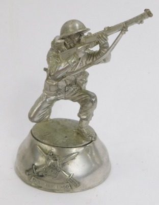 Replica WWII related effects, to include Volunteer for Flying Duties brochure, Wills' Cigarettes Aeroplanes, black and white photographs, ESSO book 121, and a pewter model of a Dunkirk 1940 soldier. (a quantity) - 2