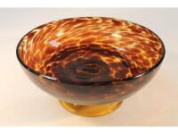 A 20thC French mottled glass comport