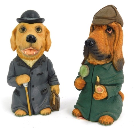 Two Blythe Collection dog ornaments, comprising Sherlock Bones 223, and Dogtor Watson 224, 14cm high. (2, boxed)