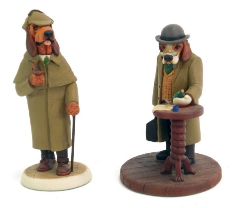 Two Robert Harrop dog figures, comprising Robert Harrop Beagle Watson CC117, 13cm high, and Country Companions Robert Harrop Blood Hound CC26, 14cm high, boxed.