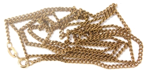 A 9ct gold curb link neck chain, with circular clasp, 72cm long, 7.6g all in.