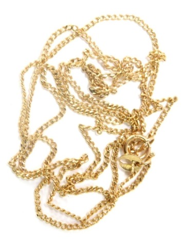 A 9ct gold fine link neck chain, 66cm long, 2.5g.