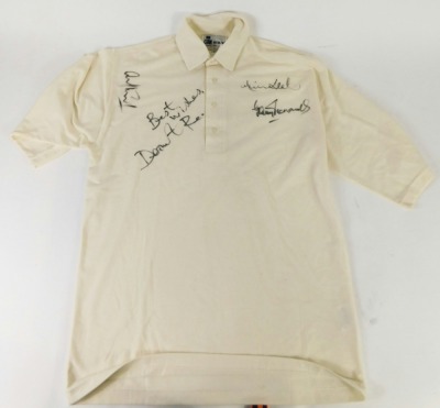 A Gunn & Moore Cricket jersey, signed by the England cricketer Dermot Reeve, also bearing three further signatures. - 2