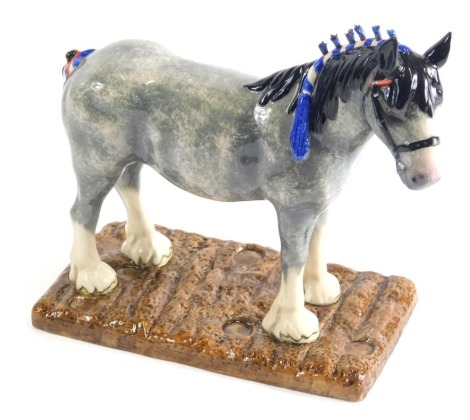 A Royal Doulton Animal Sporting and Ceremonial Horse Collection figure, Clydesdale, RDA55, printed marks beneath, 19cm high, boxed.