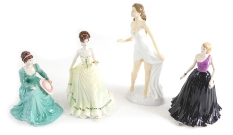 Four various Coalport and other figures, Ladies of Fashion, Madelaine, printed marks beneath, 16cm high, etc. (4, boxed)