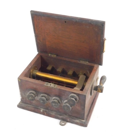 A 20th century boxed scientific instrument, possibly railway related, with articulated brass sections. (boxed)