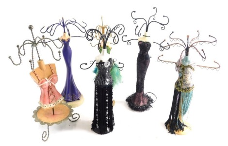 Various tabletop mannequin necklace stands, various dress, 41cm high, etc. (a quantity)