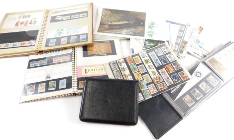 Various scientific instruments, measuring items, stamps, etc., slide rule, cased leather finished calendar blotter, a quantity of first day covers, Stanley Gibbons cover albums, various other items, collectors stamps, Royal Mail 350 Years of Service To Th