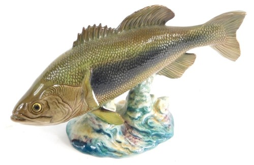 A Beswick pottery figure large mouthed black bass, number 1266, impressed marks beneath, 14cm high.