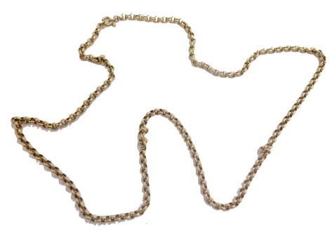 A 9ct gold belcher necklace, 56cm long, 10g.