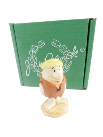 A John Beswick figure Barney Rubble, printed marks beneath, 9cm high, boxed.