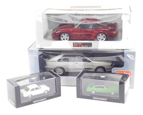 Various boxed diecast cars, to include UT models, etc., Ford Escort TC Minichamps cased car, 9cm wide, etc. (a quantity)