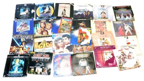 Various lazerdiscs, musicals and film related, The Empire Strikes Back and other Star Wars, original Star Wars, La Cuerre Des Etoiles French Edition, quantity of other musical records, etc., various. (a quantity)