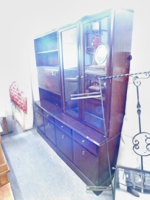 A Stag open display cabinet, and a Stag bookcase, with cabinet beneath. (2)