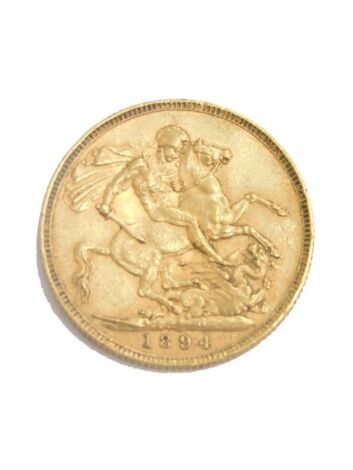 A Victorian gold full sovereign, 1894.