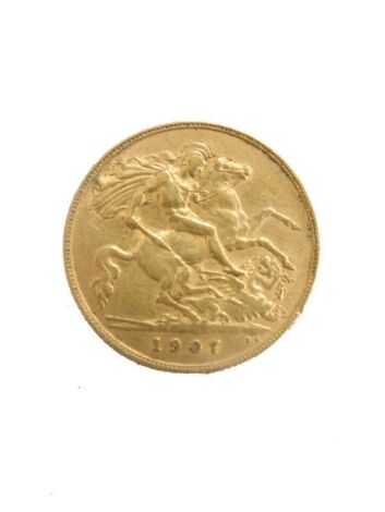 An Edward VII gold half sovereign, 1907.