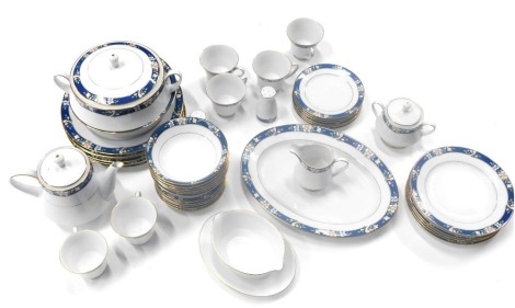 A comprehensive Noritake Legendary Prescott pattern part dinner service, to include meat plate, 35cm wide, teapot, lidded tureen, various bowls, plates, side plates, cups, saucers, etc. (a quantity)