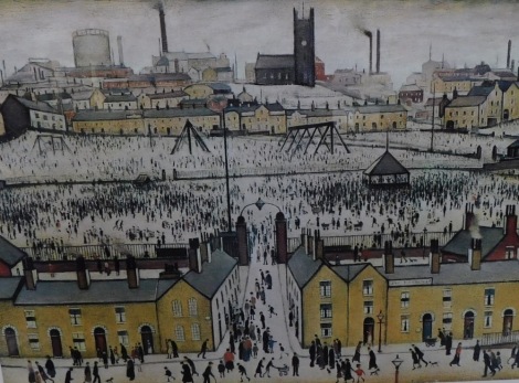 Laurence Stephen Lowry (1887-1976). Britain At Play, artist signed print, watermarked, 46cm x 38cm.