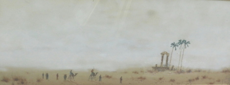 Henry Stanton Lynton (1886-1904). Camel racing in the desert, watercolour, signed, 27cm x 66cm.