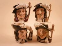 A set of four large Royal Doulton character jugs of the Three Musketeers (Athos