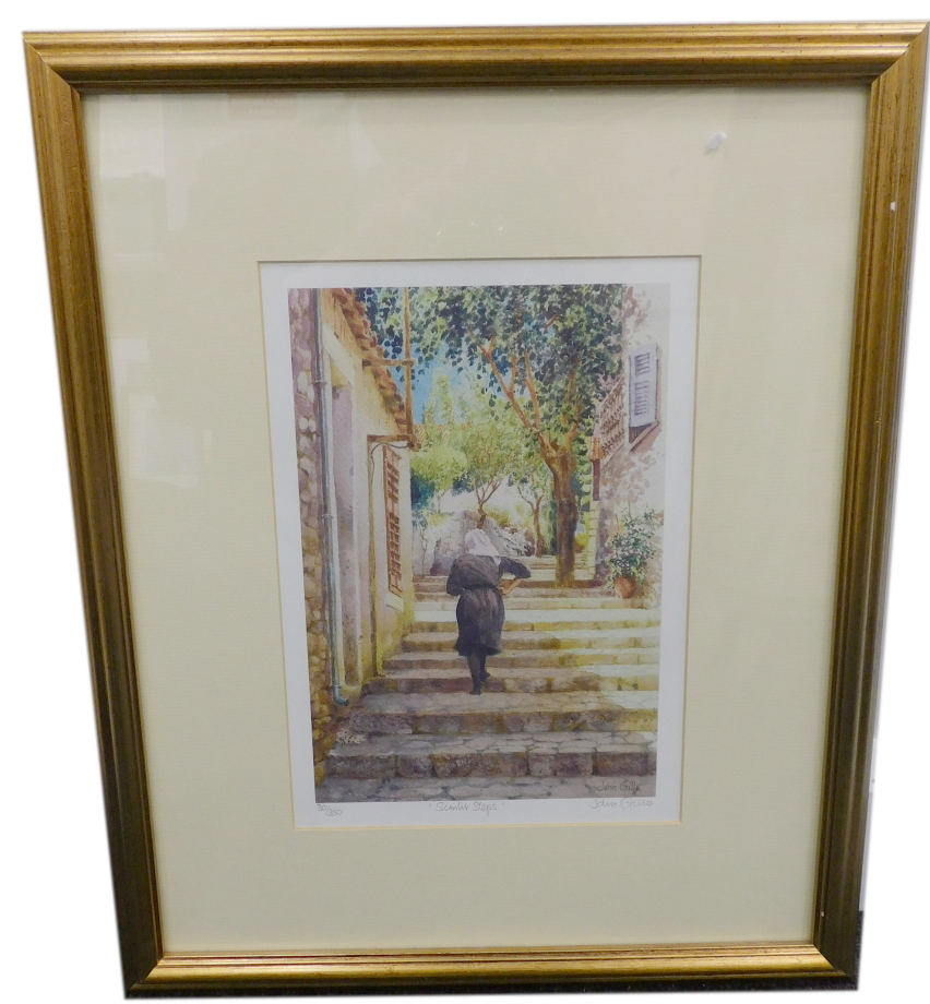 John Gillow (b.1948). Unlit Steps, Artist Signed Limited Edition Print ...