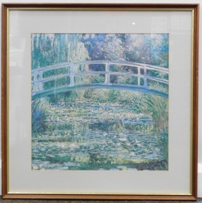 After Monet. Lily pond and bridge, print, 50cm x 49cm. - 2