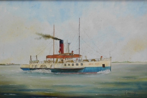 G. Murray (20thC). Lincoln Castle steam boat, oil on canvas, signed, 52cm x 74cm.