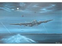 John Larder. Lancaster Bombers during a night raid