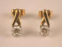 A pair of diamond set earrings