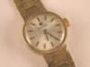 A lady's Tissot 9ct gold cased bracelet watch