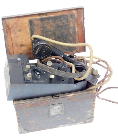 A World War I period Fuller field telephone.