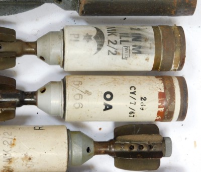 A selection of British Army mortar rounds. - 2