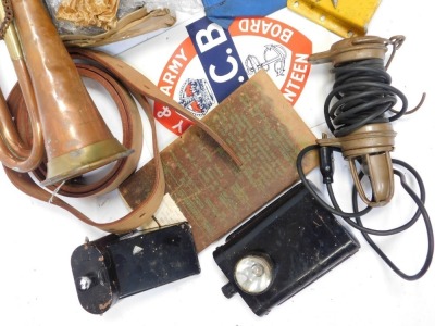 Various items of militaria, to include inspection lamps, bugle, military vehicles parts, etc. - 2