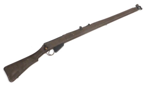 A World War II Home Guard type wooden dummy training rifle.