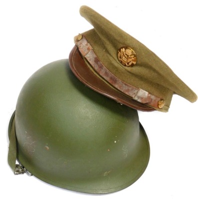 American steel helmets and cap.